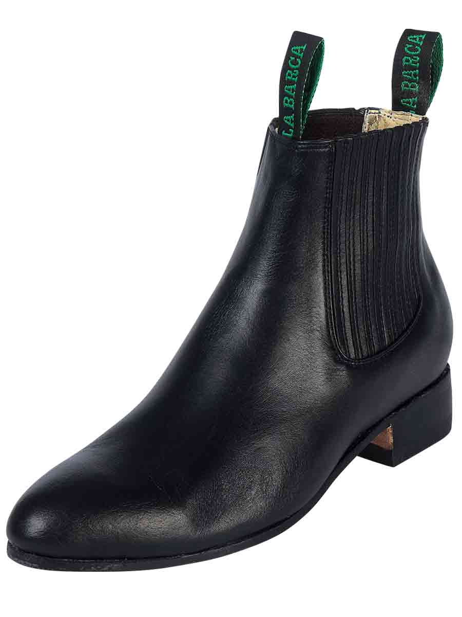 BOTIN CHARRO LA BARCA LB 500 TRADICIONAL PIEL DE RES Black