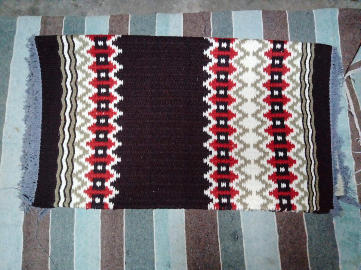 Dark Brown and Red Aztec Saddle Pad