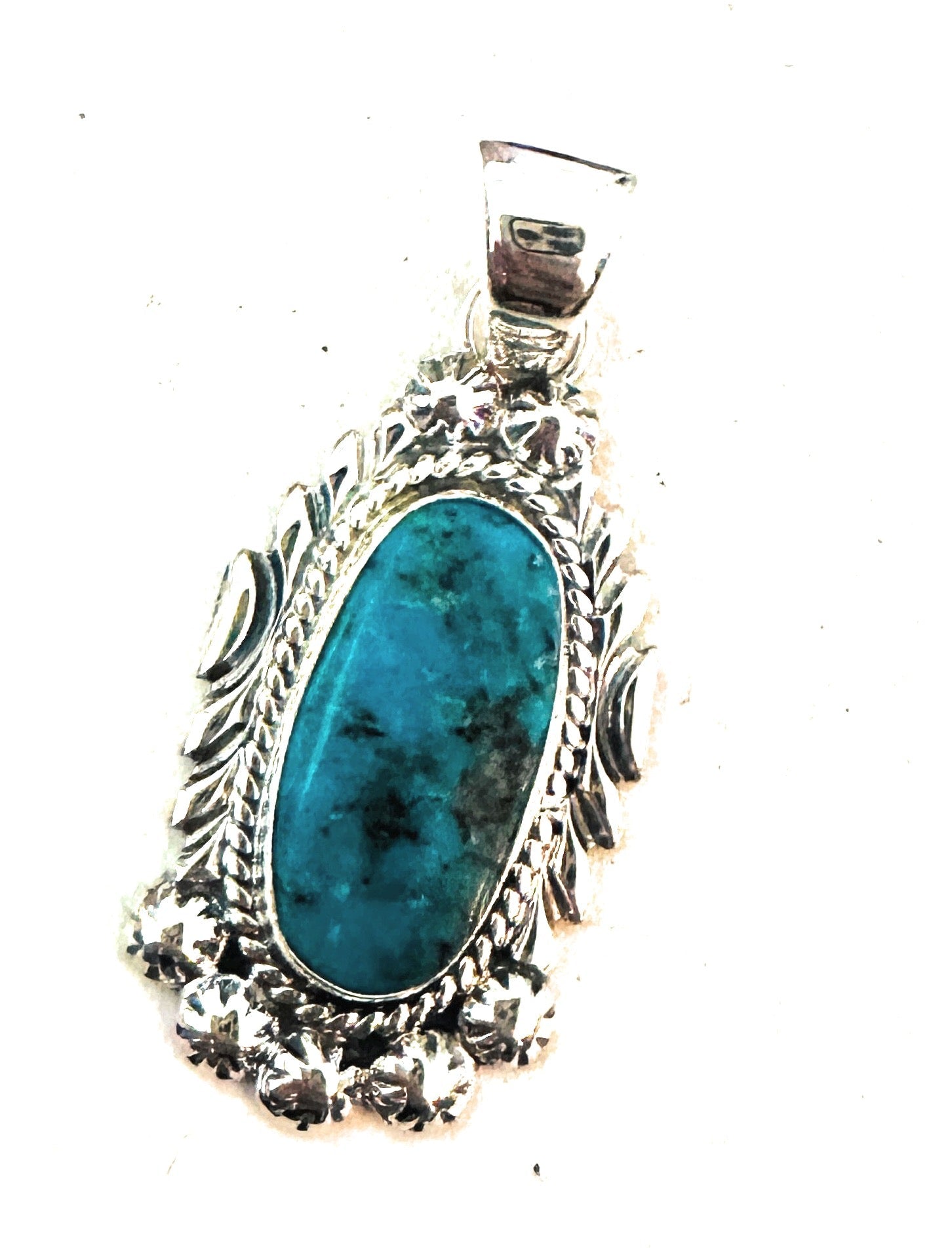 Navajo Kingman Turquoise & Sterling Silver Pendant