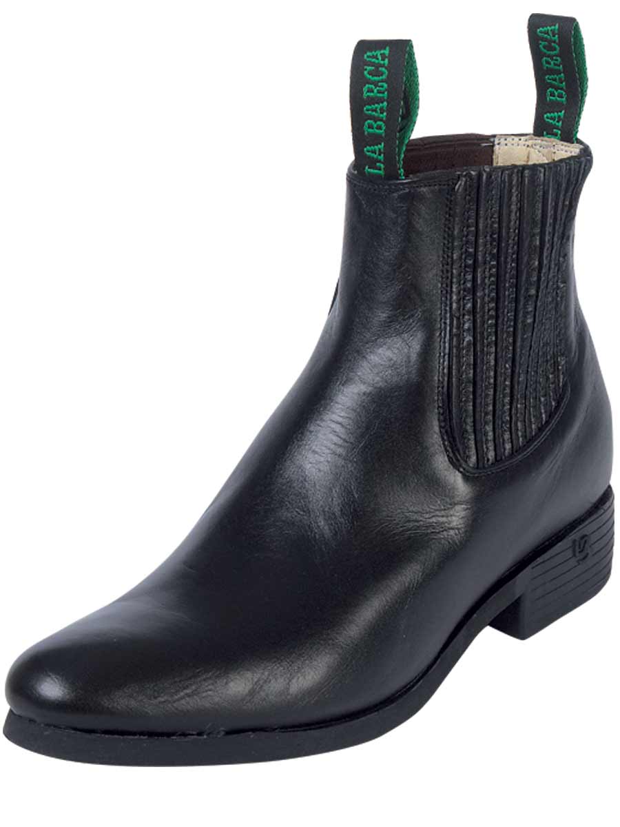 BOTIN CHARRO LA BARCA 604 PIEL DE RES NEGRO