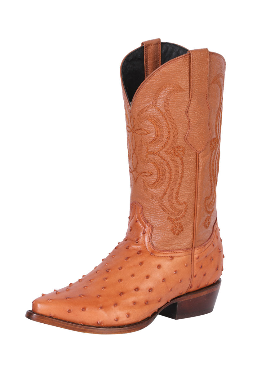 BOTA VAQUERA IMITACION EL SENOR DE LOS CIELOS IMIT-SR-01 PIEL IMIT. AVESTRUZ COGNAC