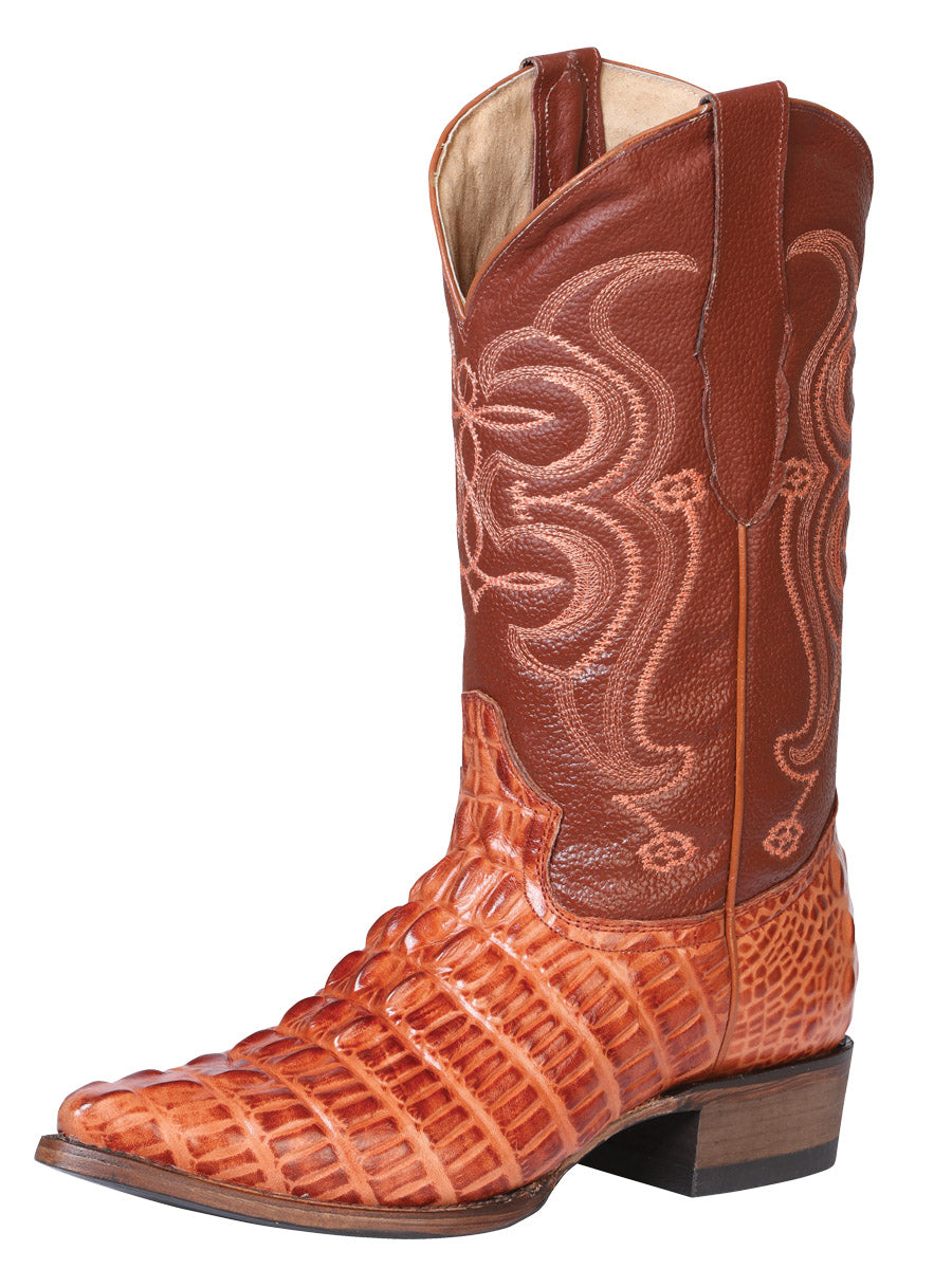 BOTA VAQUERA IMITACION EL SENOR DE LOS CIELOS IMIT-SR-07 PIEL IMIT. CAIMAN COLA COGNAC