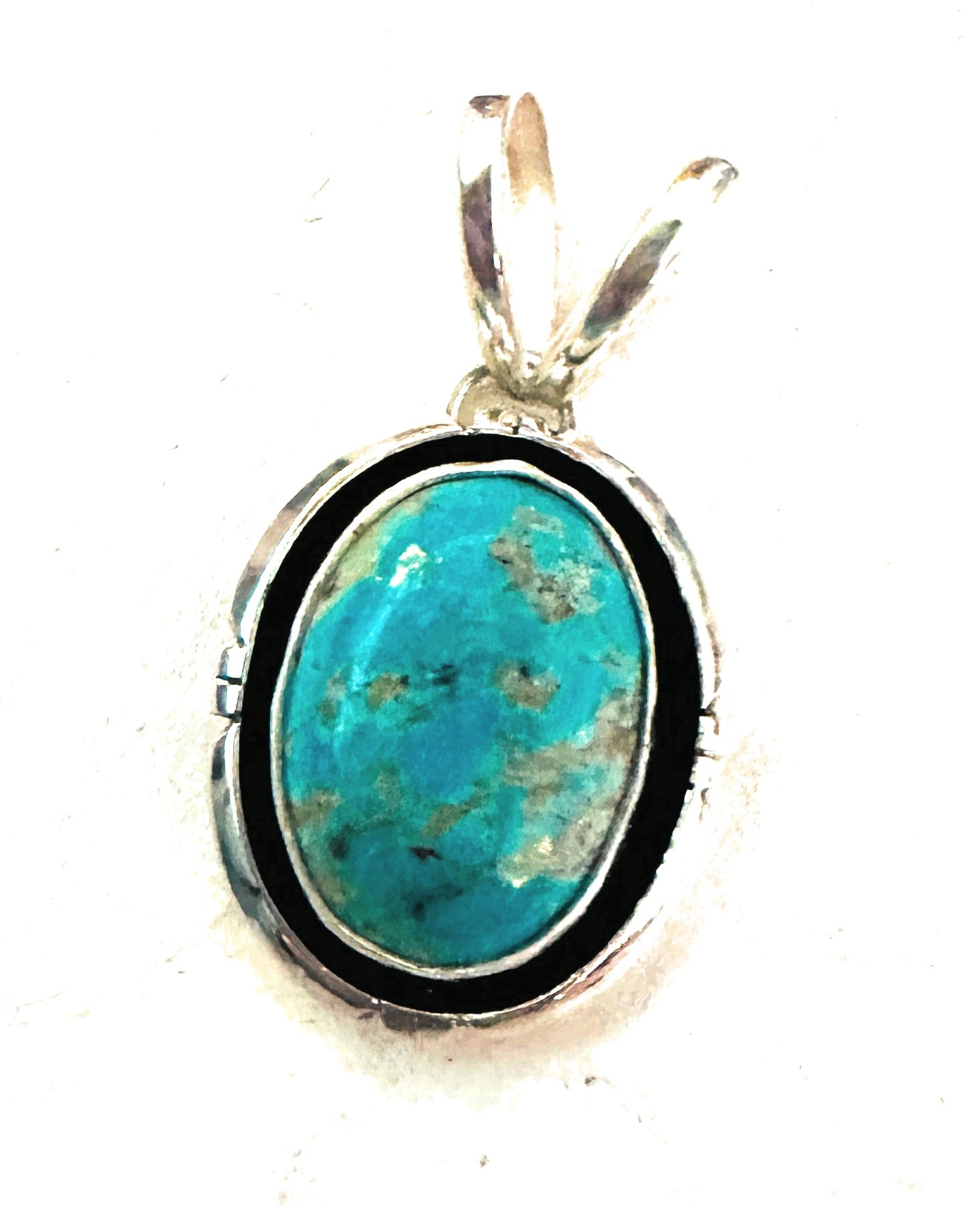 Navajo Turquoise & Sterling Silver Shadowbox Pendant