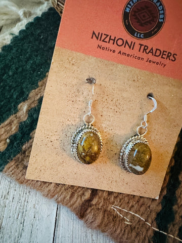 Navajo Sterling Silver, & Jasper Dangle Earrings