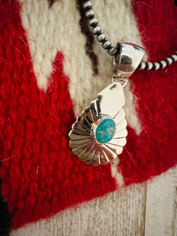 Navajo Turquoise & Sterling Silver Pendant