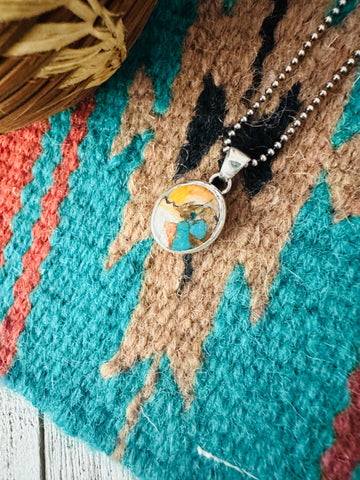 Navajo Multi Stone Spice & Sterling Silver Pendant