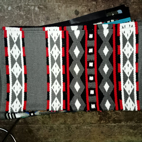 Red and Grey Aztec Saddle Pad