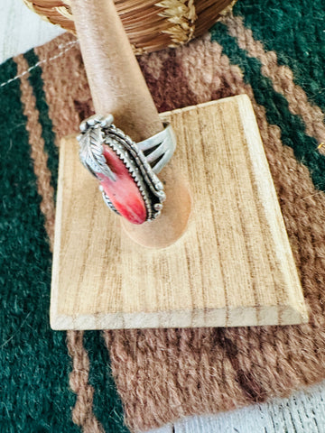 Old Pawn Vintage Navajo Sterling Silver & Spiny Ring Size 9