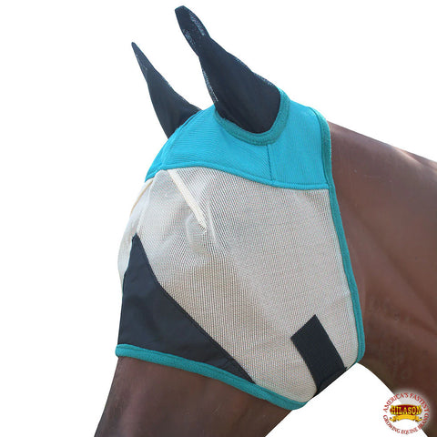 Average Horse Hilason Western Fly Mask Uv Protection Insects Turquoise