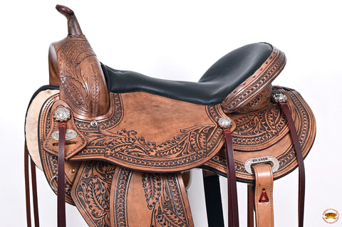 HILASON Western Horse Saddle American Leather Flex Tree Trail & Pleasure Antique Brown