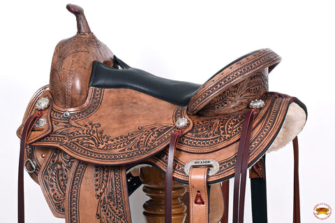 HILASON Western Horse Saddle American Leather Flex Tree Trail & Pleasure Antique Brown