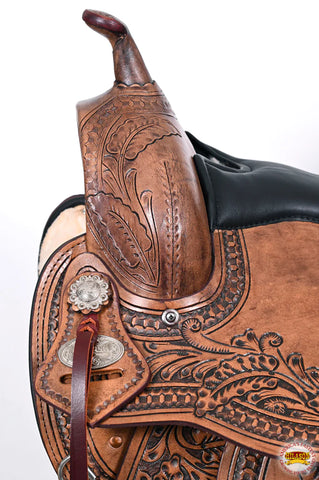 HILASON Western Horse Saddle American Leather Flex Tree Trail & Pleasure Antique Brown