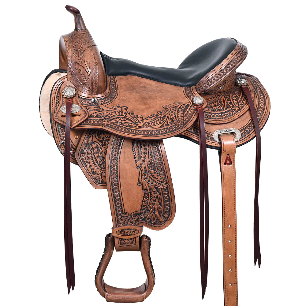 HILASON Western Horse Saddle American Leather Flex Tree Trail & Pleasure Antique Brown