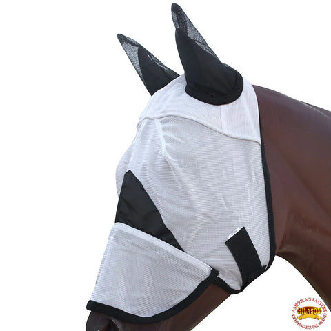 Horse Size Hilason Western Fly Mask Uv Protection Insects White Black