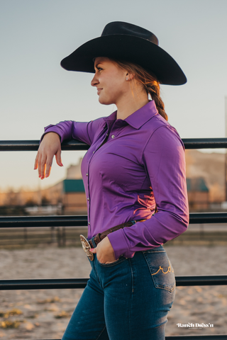 PURPLE PERFORMANCE RODEO SHIRT (ADULT)