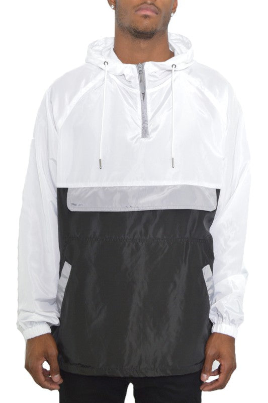 Color Block Anorak Jacket Pullover Windbreaker