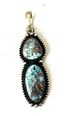 Navajo Golden Hills Turquoise & Sterling Silver Pendant