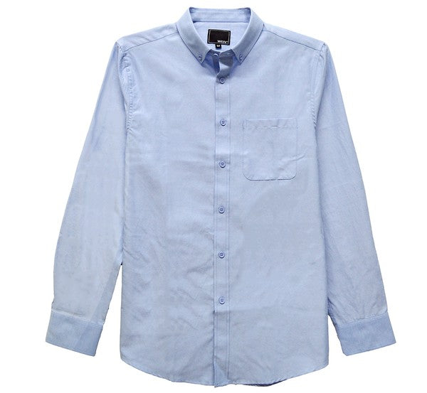 Mens White Long Sleeve Button Down Shirt