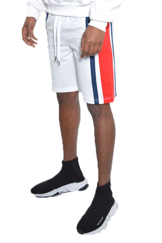 Weiv Mens Color Block Stripe Sweat Shorts