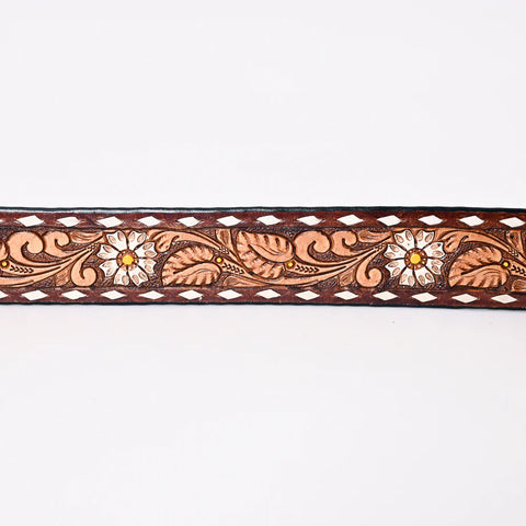 American Darling Beautifully Hand Tooled Brown Genuine American Leather Belt Men and Women Western Belt with Removable Buckle