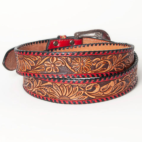 American Darling Beautifully Hand Tooled Brown Genuine American Leather Belt Men and Women Western Belt with Removable Buckle