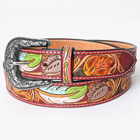 American Darling Beautifully Hand Tooled Brown Genuine American Leather Belt Men and Women Western Belt with Removable Buckle