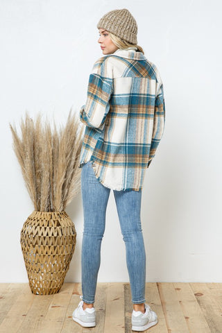 Yarn Dyed Plaid Shirt Jacket Shacket