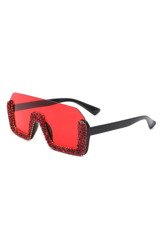 Square Half Frame Oversize Fashion Sunglasses