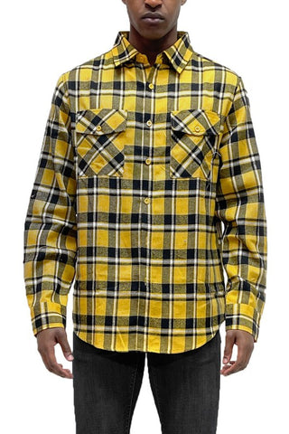 LONG SLEEVE FLANNEL FULL PLAID CHECKERED SHIRT