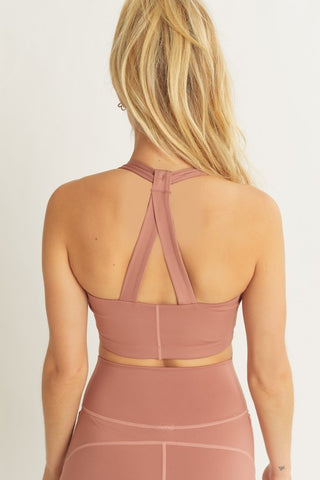 Activewear Crop Halter Back Detail Top