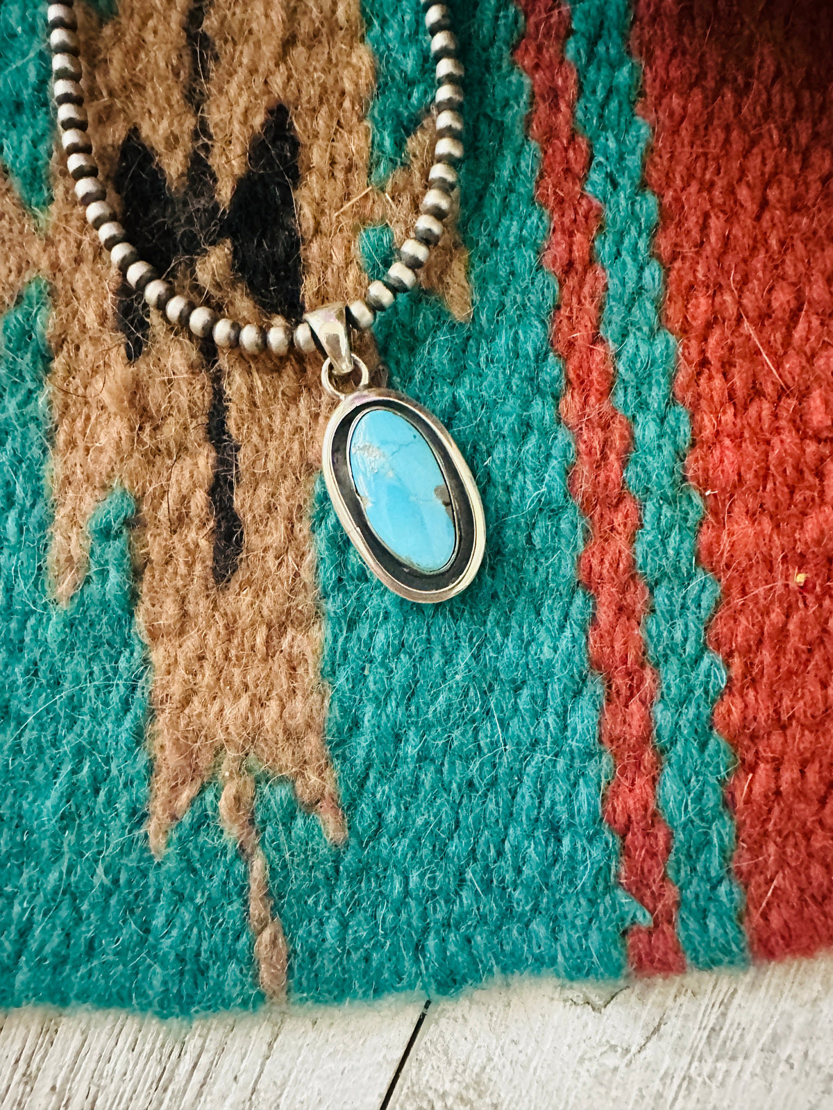 Navajo Turquoise & Sterling Silver Shadowbox Pendant