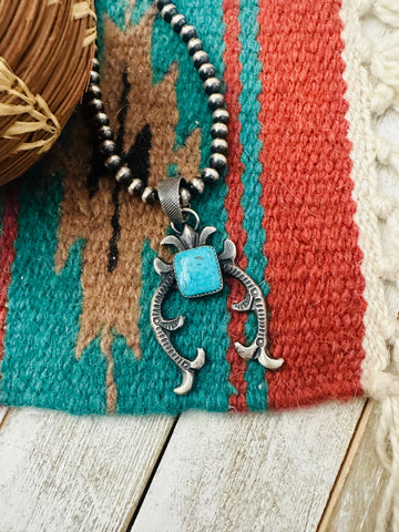 Navajo Turquoise & Sterling Silver Naja Pendant