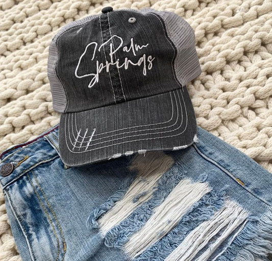 Palm Springs Embroidered Trucker Hat