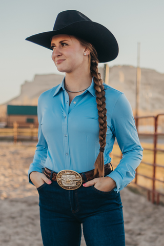 RODEO BLUE PERFORMANCE RODEO SHIRT (ADULT)