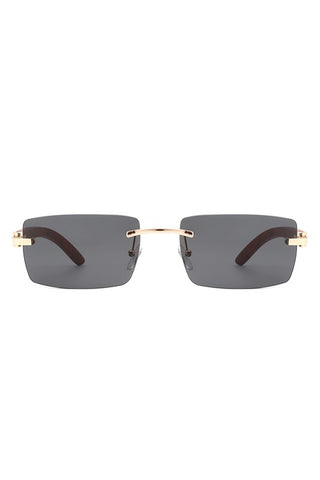 Rectangle Rimless Retro Tinted Sunglasses