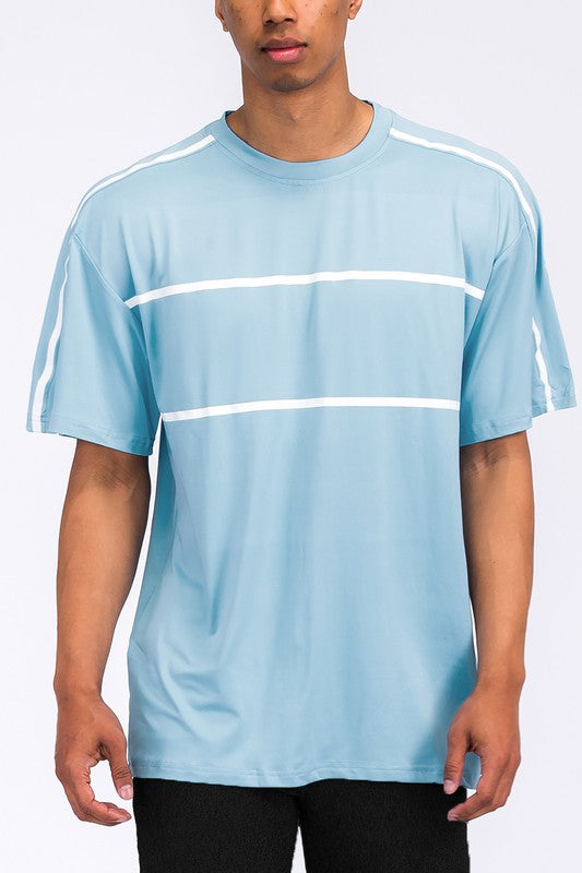 ROUND NECK TAPE STRIPE TSHIRT