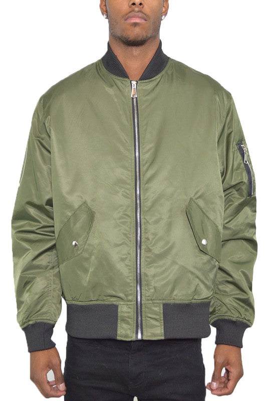 Weiv Mens Solid Padded Bomber Jacket