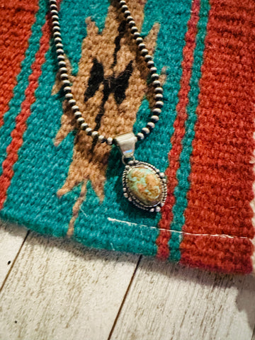 Navajo Number 8 Turquoise & Sterling Silver Pendant