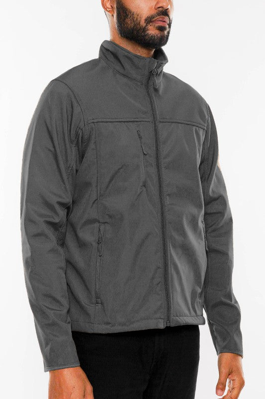 Mens Solid Soft Shell Storm Tech Jacket Coat