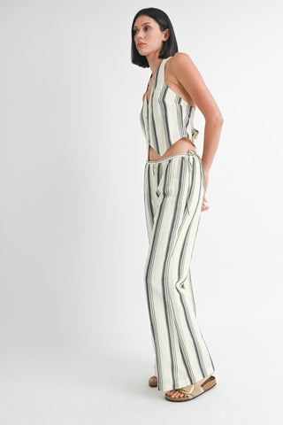 STRIPED STRAIGHT LEG PANTS