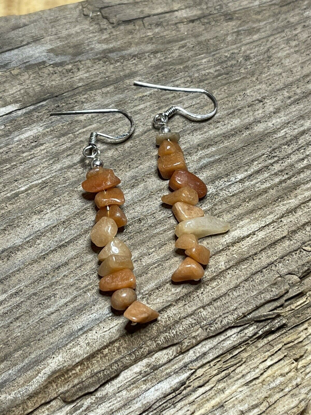 Navajo Sterling Silver Cream Quartz Chip Dangle Earrings