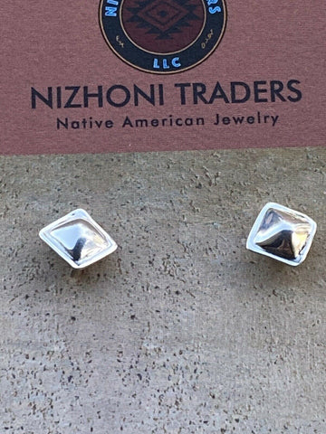 Navajo Sterling Silver Handmade Diamond Shape Post Earring Adaptors