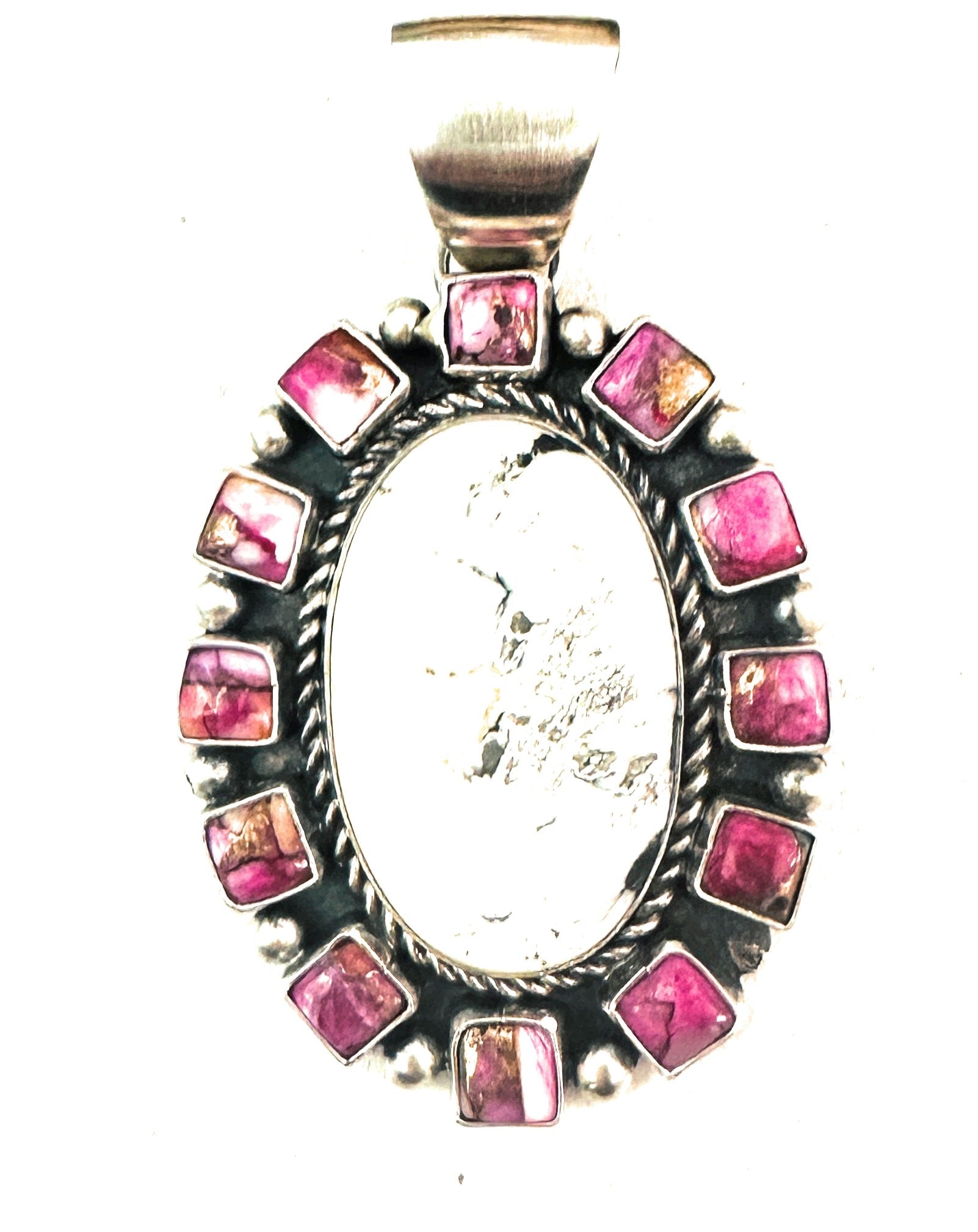 Navajo Sterling Silver, Wild Horse & Pink Dream Pendant