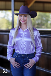 DUSTY LILAC SATIN PERFORMANCE RODEO SHIRT