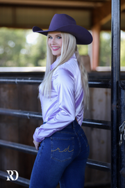 DUSTY LILAC SATIN PERFORMANCE RODEO SHIRT