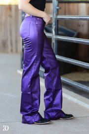 PURPLE METALLIC SIGNATURE TROUSERS