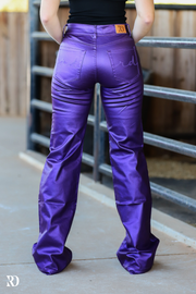 PURPLE METALLIC SIGNATURE TROUSERS