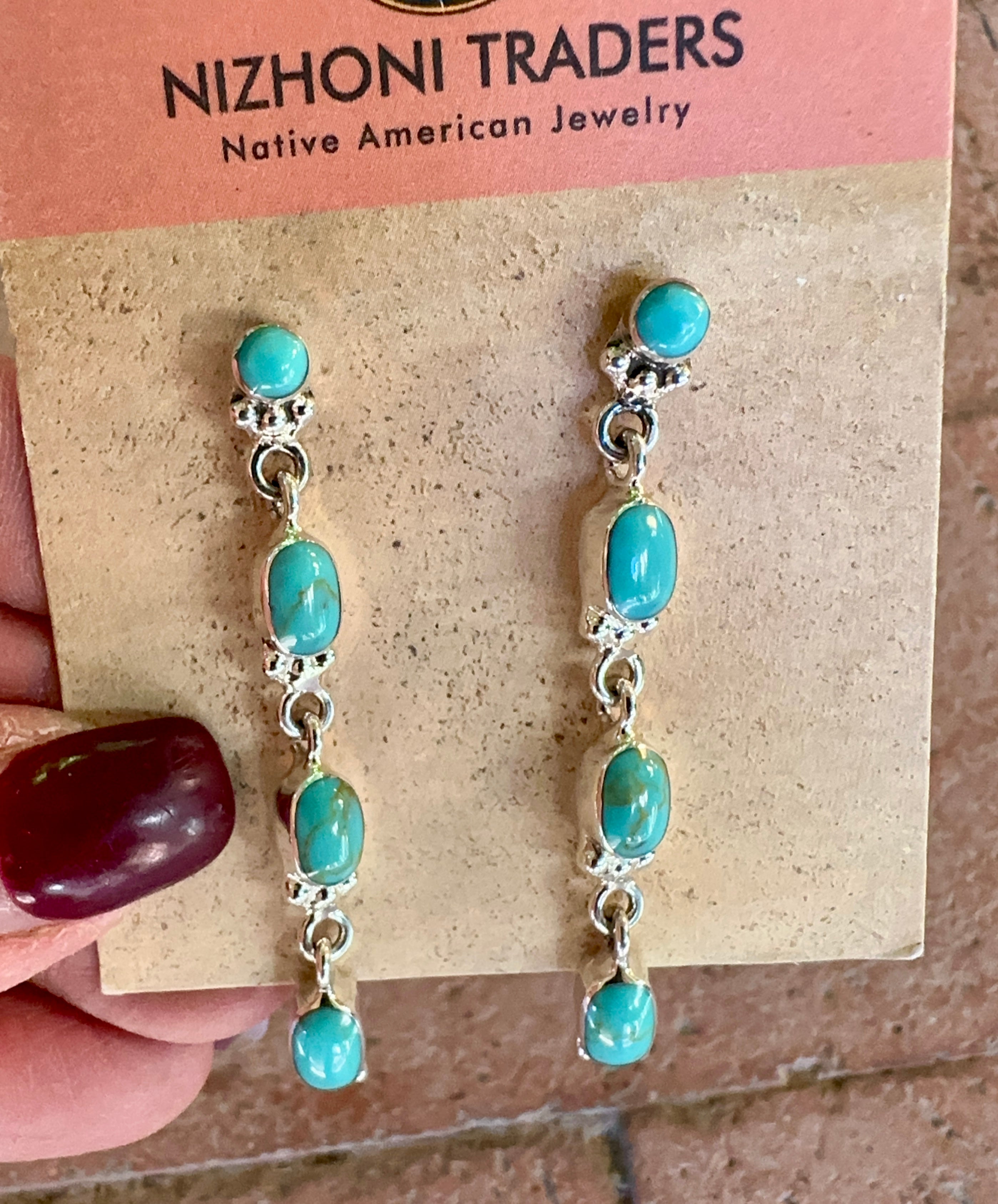 TURQUOISE RAINDROP EARRING ON POST