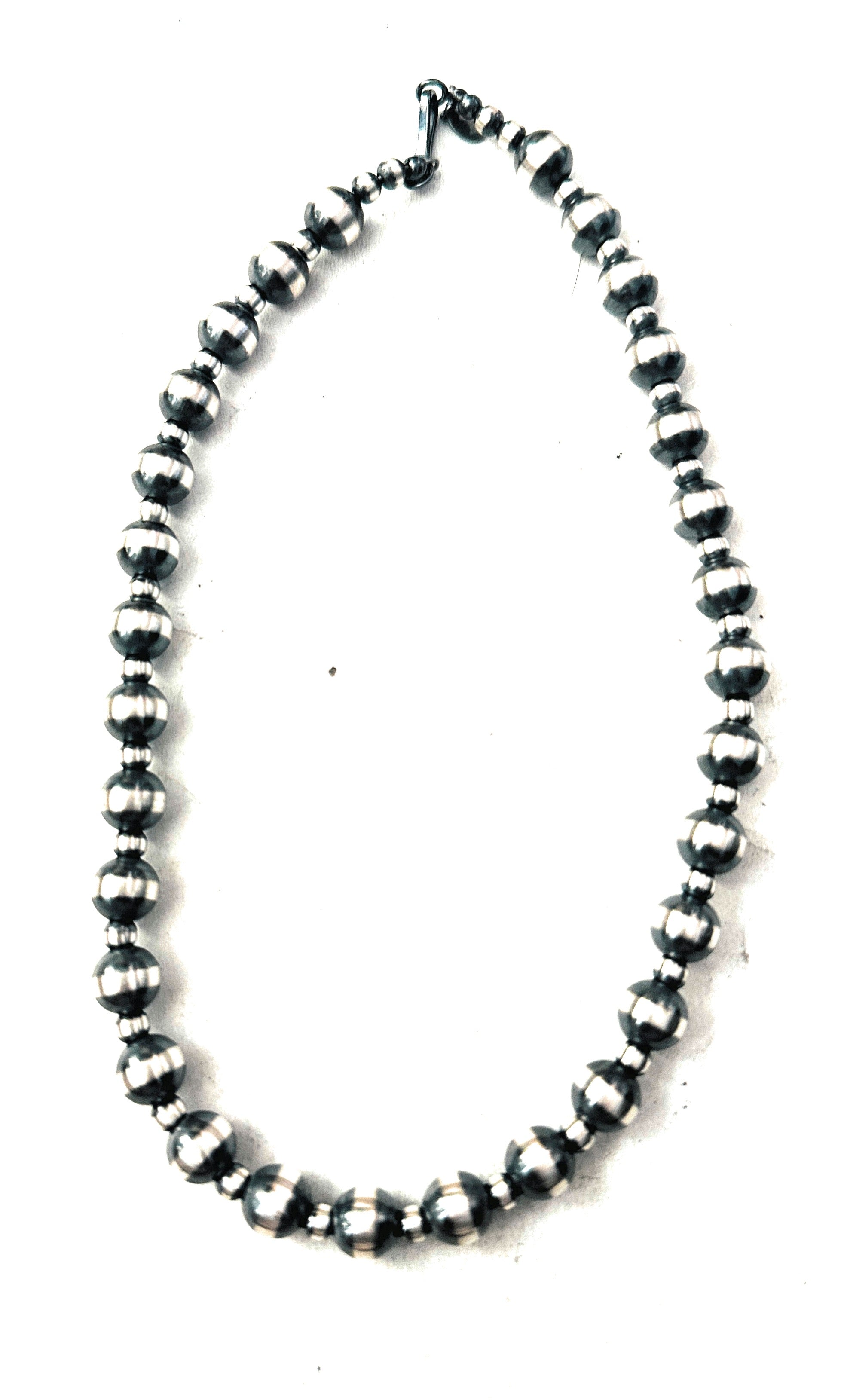 Navajo Sterling Silver Pearl 14” Beaded Necklace