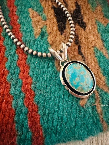 Navajo Turquoise & Sterling Silver Shadowbox Pendant